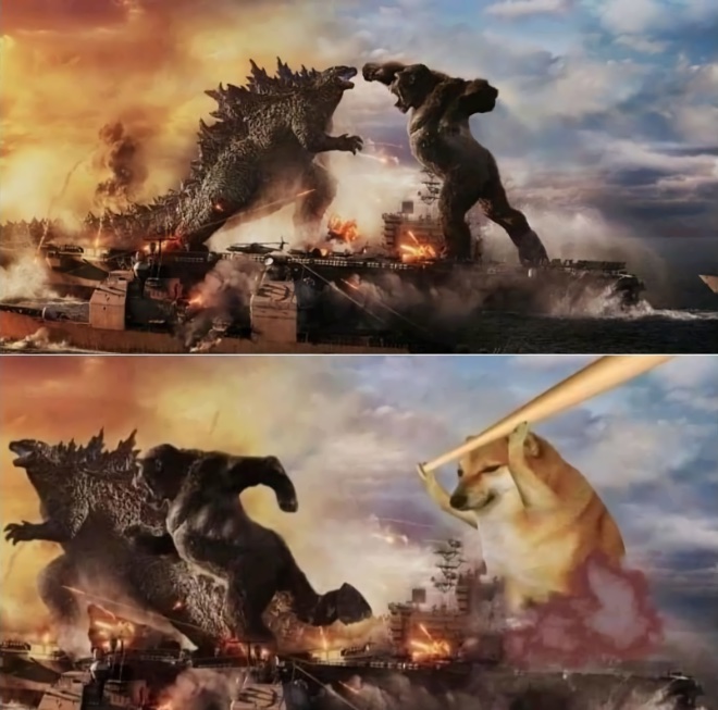 Godzilla vs. Kong vs. Cheems